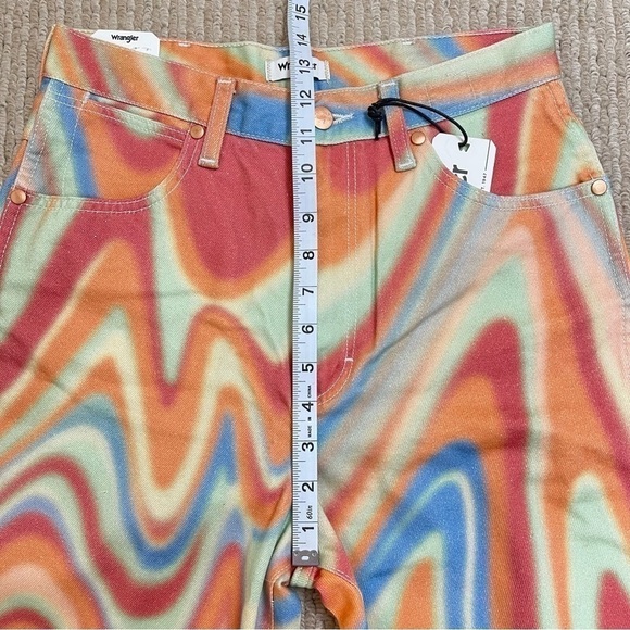 NWT Wrangler Wild West 603 High Rise Straight Rainbow Wave Jeans Sz 28X28 Women - Picture 14 of 15